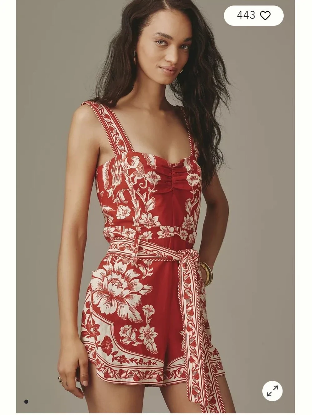 Farm Rio Linen Blend Romper